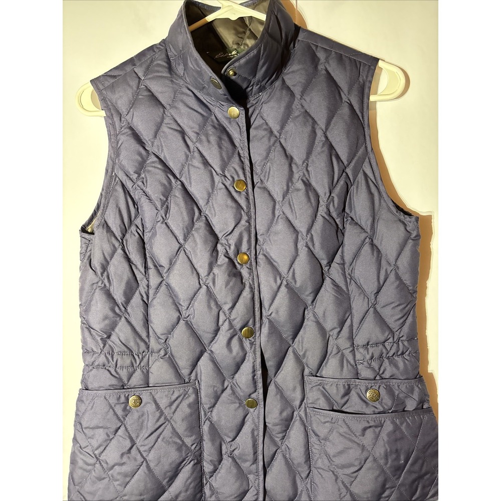 Eddie Bauer Goose Down Vest Women's Sz S Black EB550‎ Fill Power Puffer Jacket - Picture 6 of 8